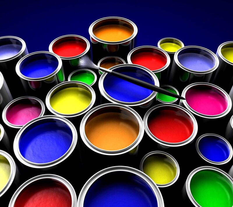 Open Paint Cans — Blue