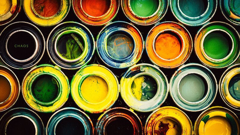 Open Paint Cans — Yellow