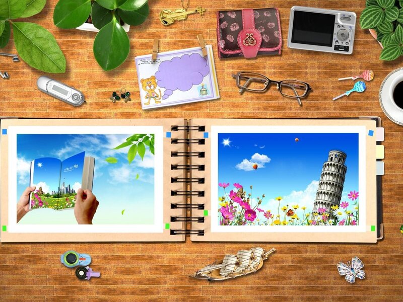 Open Photo Album on Table