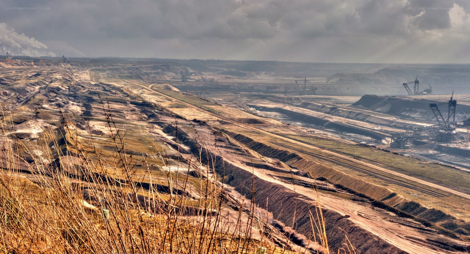 Open-pit coal mine landscape