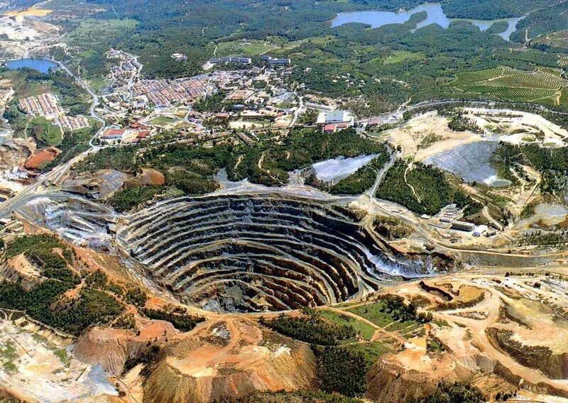 Open-pit mine aerial view