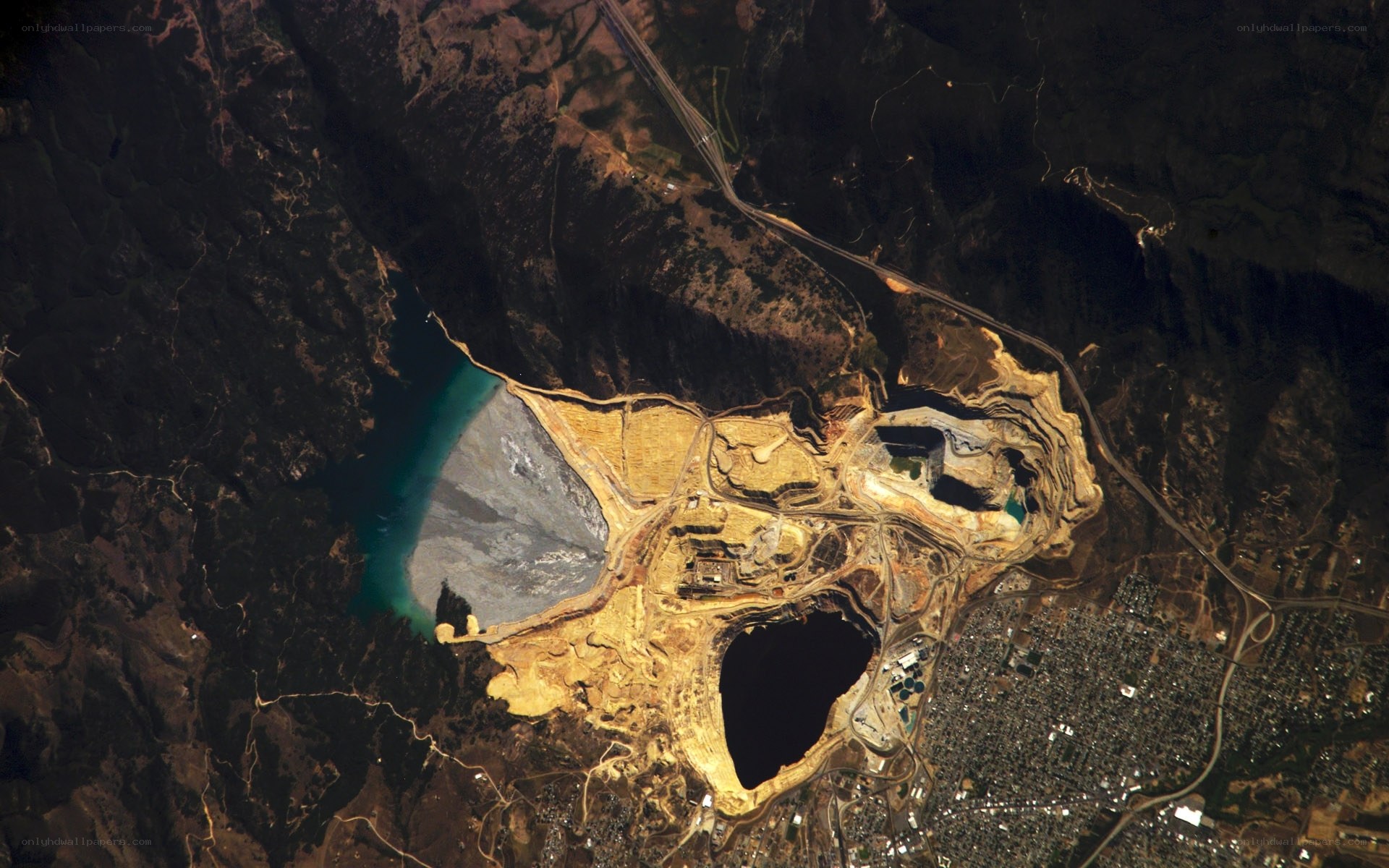 Open-pit mine from space