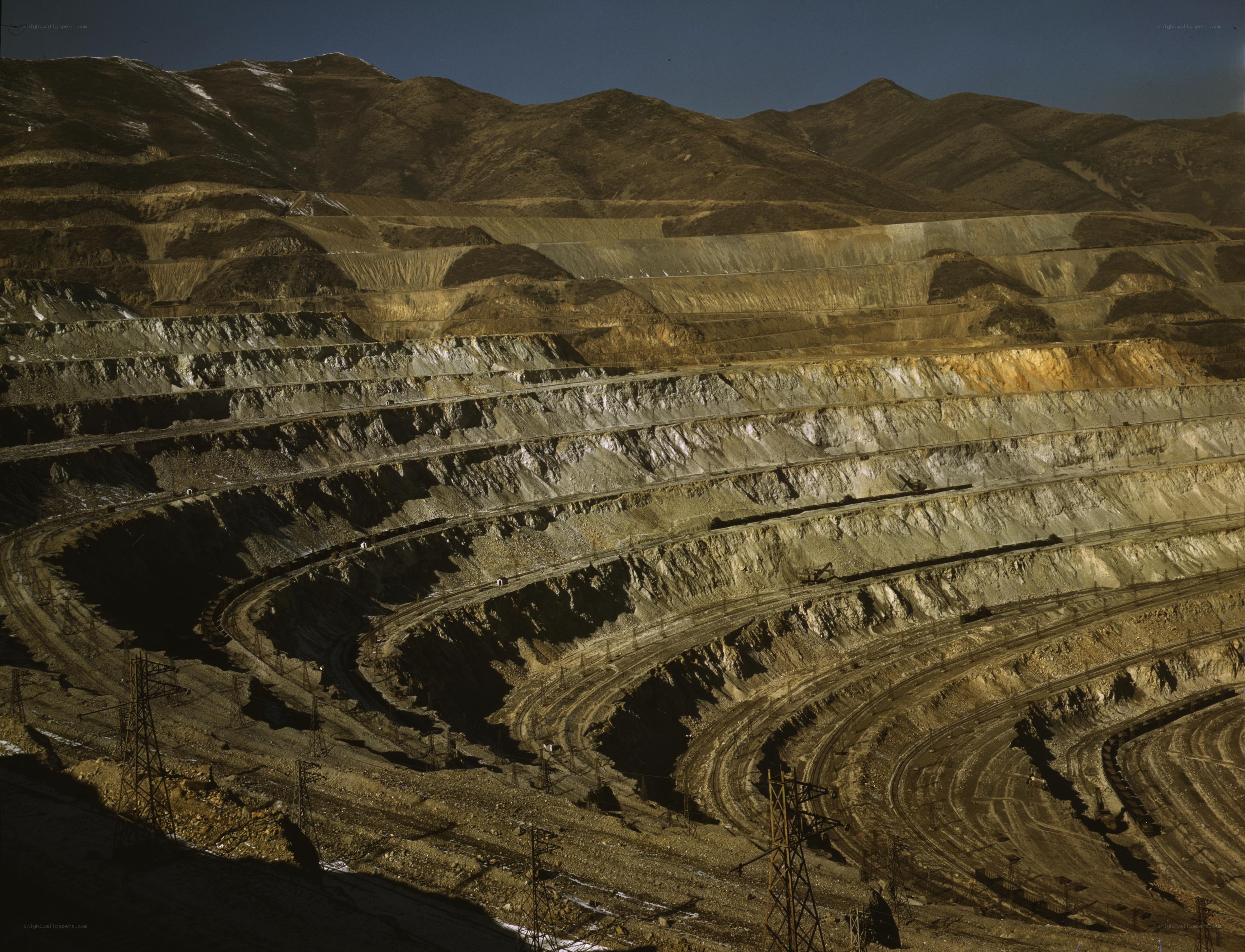 Open-pit mine in mountainous region