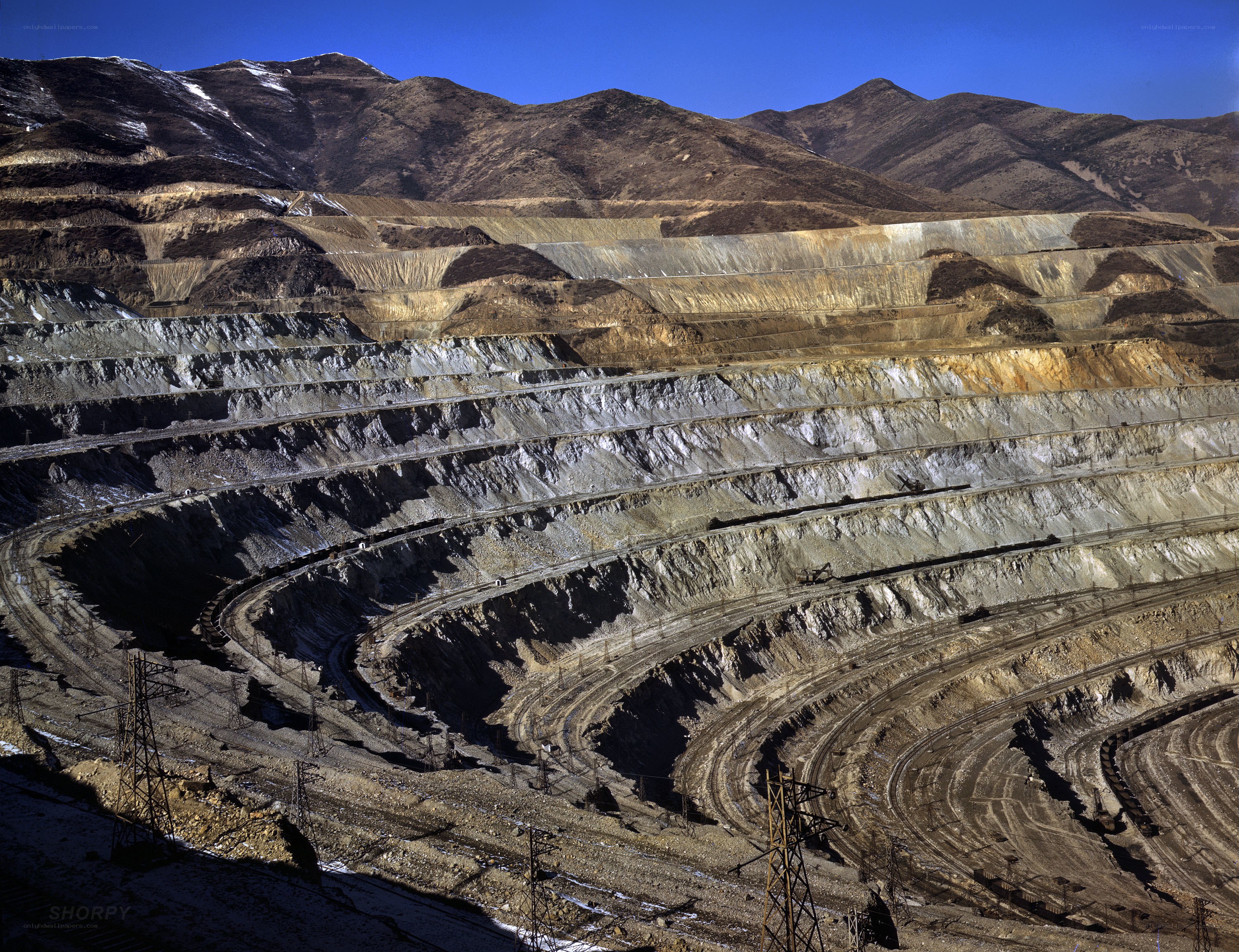 Open-pit mine in mountainous region
