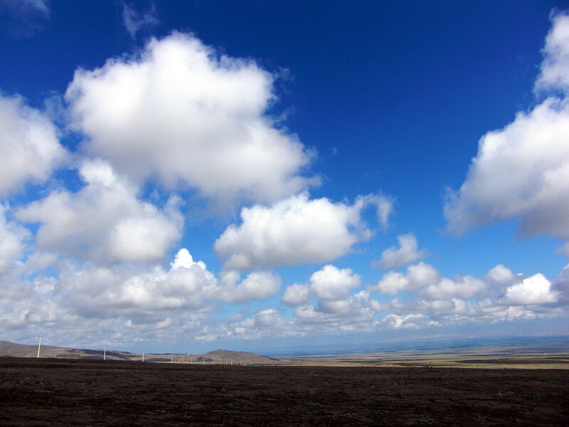 Open plains under a blue sky