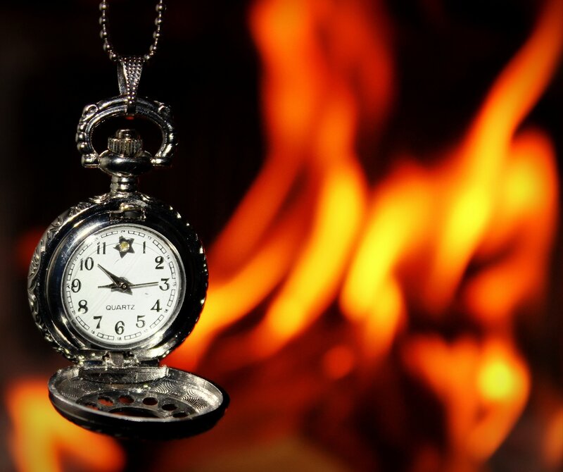 Open Pocket Watch — Black, Dramatic, Photograph