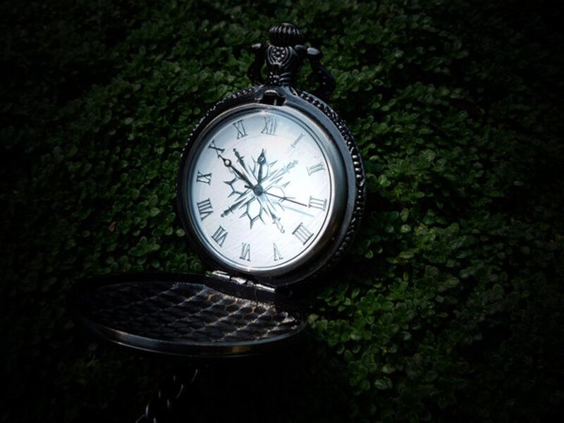 Open Pocket Watch — Black, Dramatic