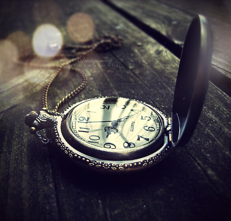 Open Pocket Watch — Black