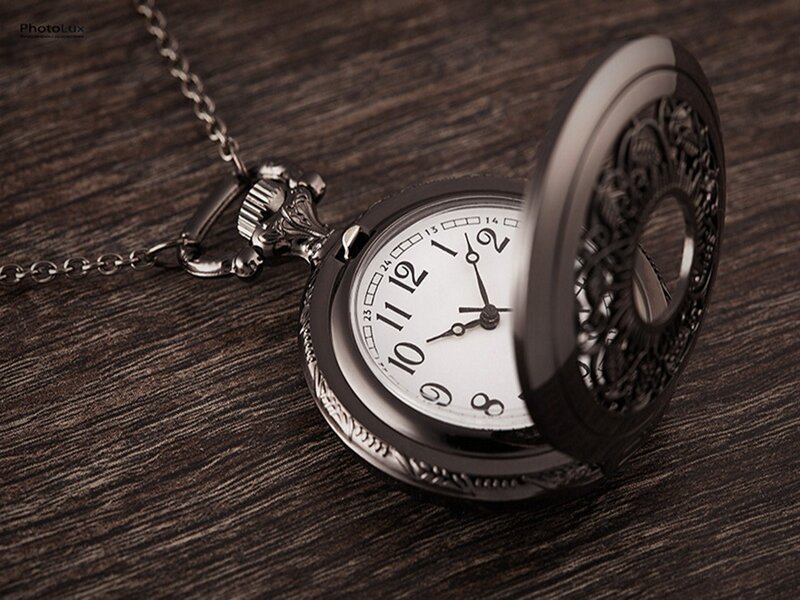 Open Pocket Watch — Brown, Dramatic, Photograph