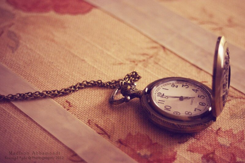 Open Pocket Watch — Brown, Nostalgic