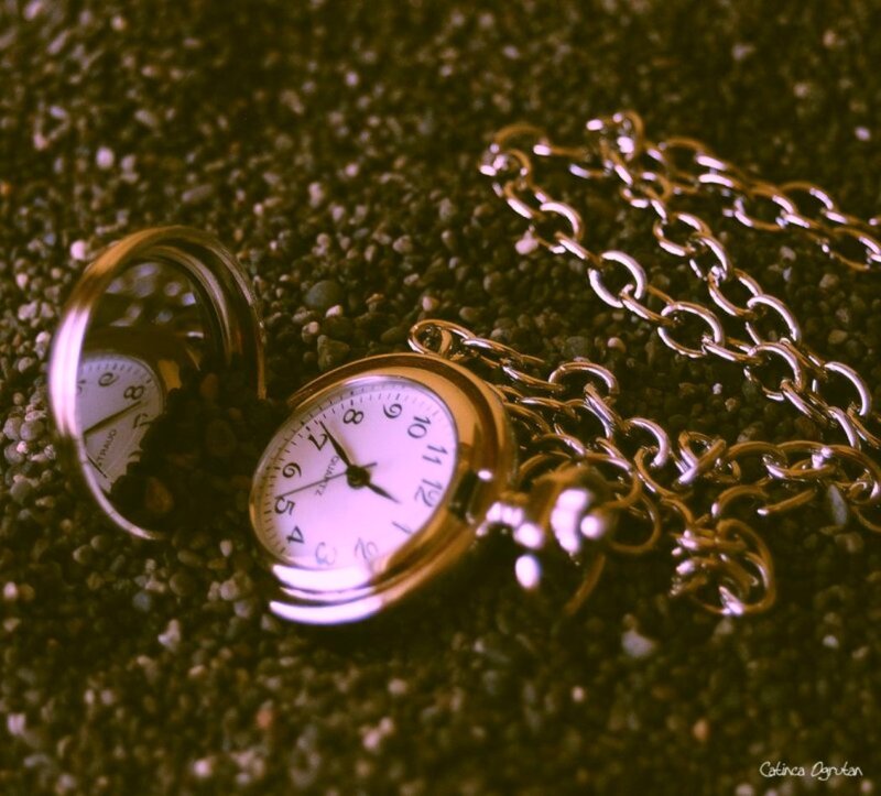 Open Pocket Watch — Gold, Dramatic, Photograph
