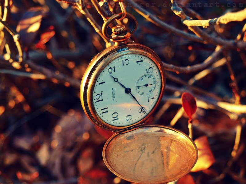 Open Pocket Watch — Gold, Dramatic, Sunset