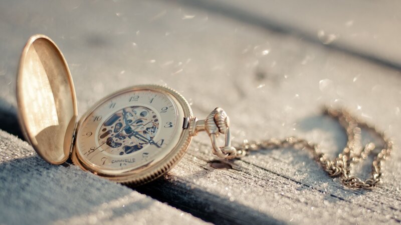 Open Pocket Watch — Gold, Serene, Afternoon