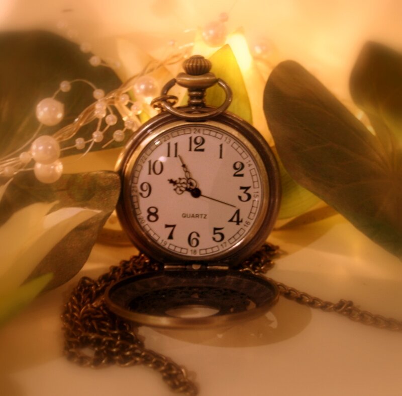 Open Pocket Watch — Gold, Warm, Photograph
