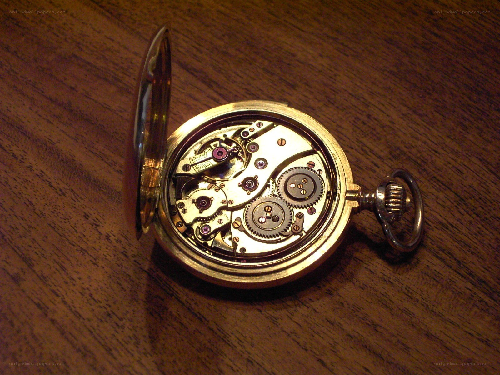 open pocket watch mechanism