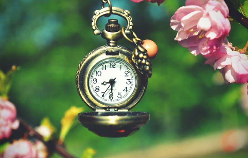 Open Pocket Watch — Pink, Serene, Spring
