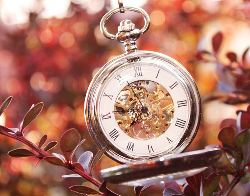 Open Pocket Watch — Red, Serene