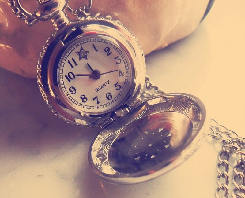 Open Pocket Watch — Silver, Calm, Photograph