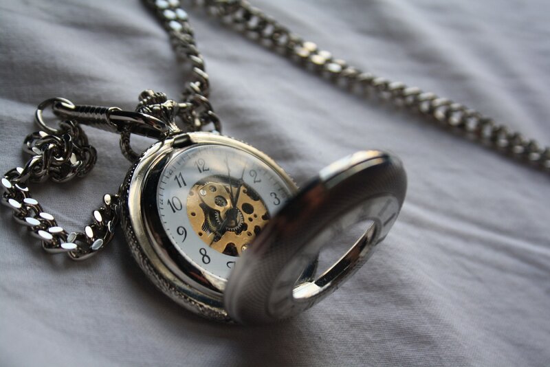 Open Pocket Watch — Silver, Calm