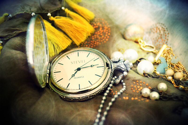 Open Pocket Watch — Silver, Nostalgic