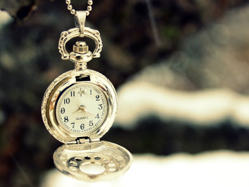 Open Pocket Watch — Silver, Serene