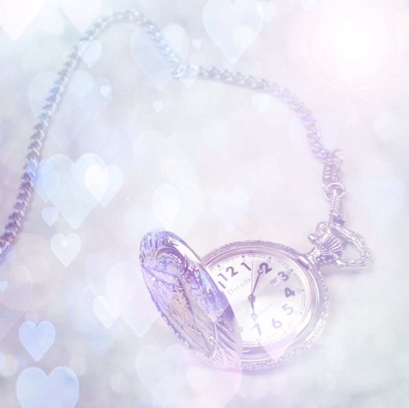 Open Pocket Watch — White, Dreamy, Photograph