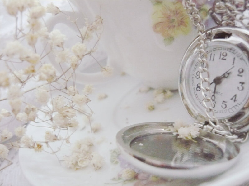 Open Pocket Watch — White