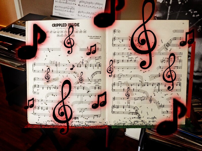 Open Sheet Music Book — Black