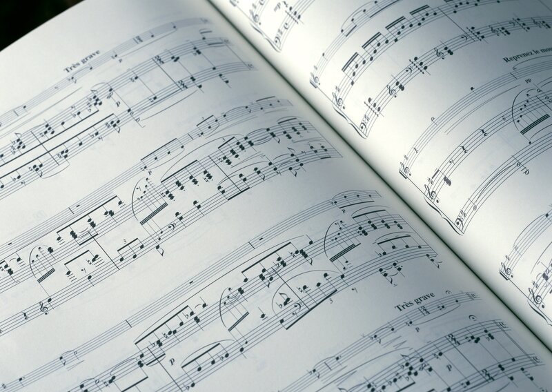 open sheet music book