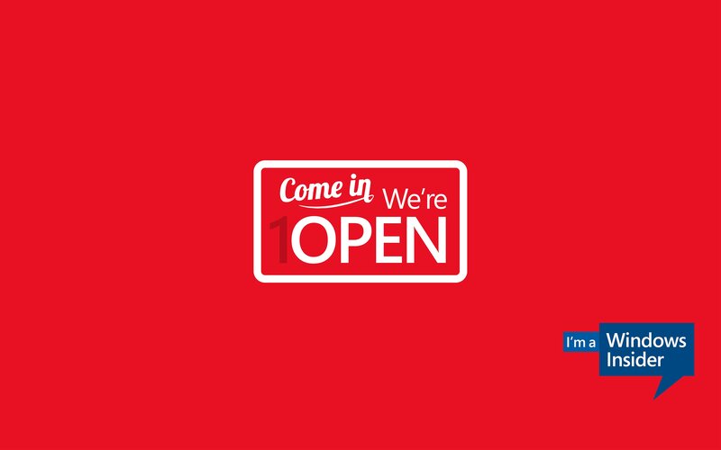 Open Sign on Red Background