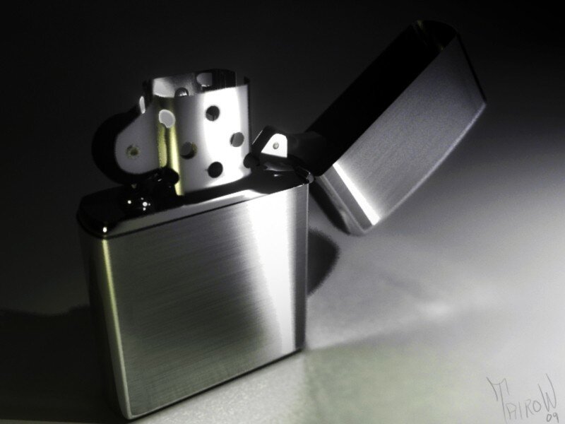 open silver zippo lighter