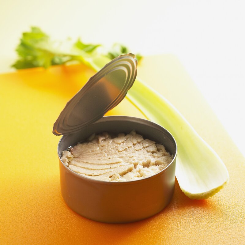 Open tuna can with celery