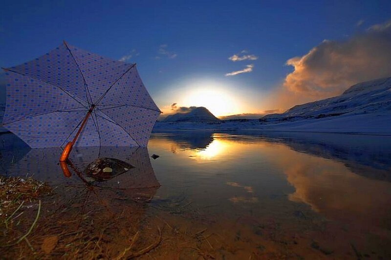 Open Umbrella in Water