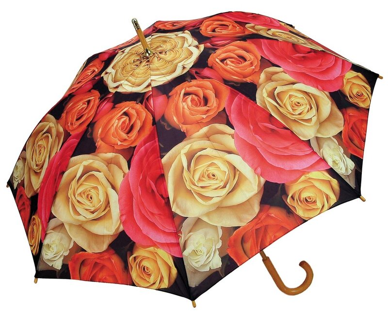 Open Umbrella with Roses