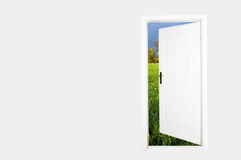 Open White Door — Serene, Afternoon