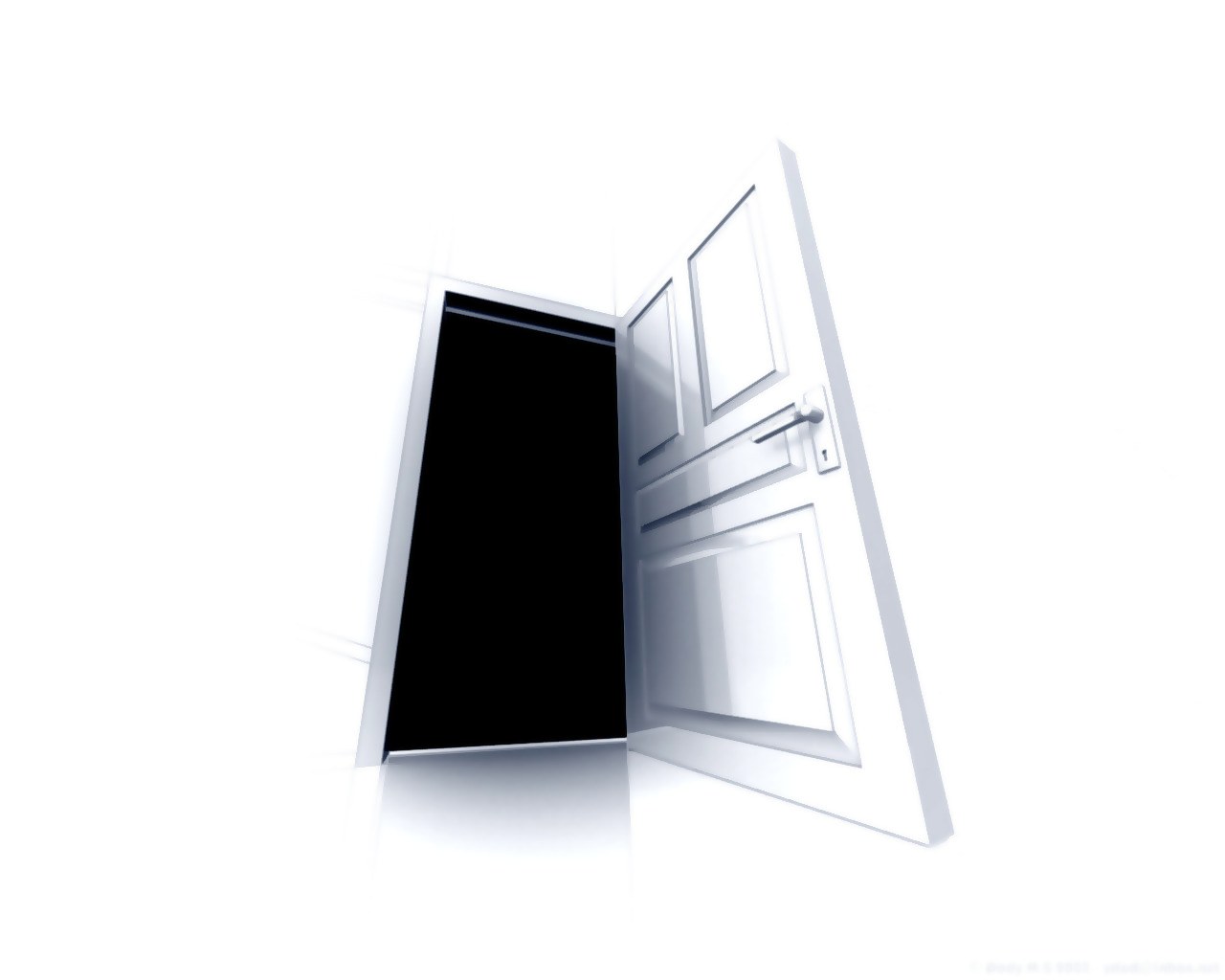 open white door to darkness