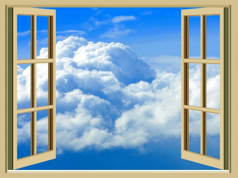 Open Window with Clouds