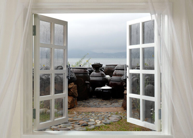 Open Window with Jars