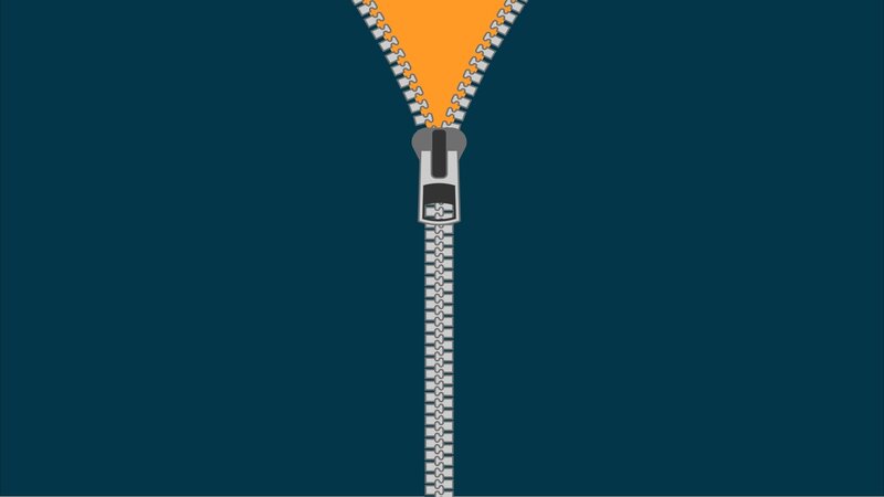 Open Zipper on Fabric