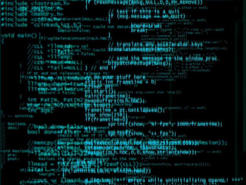 OpenGL code on screen