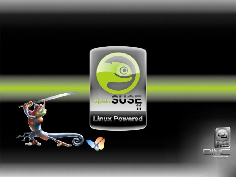 openSUSE 11 logo with chameleon
