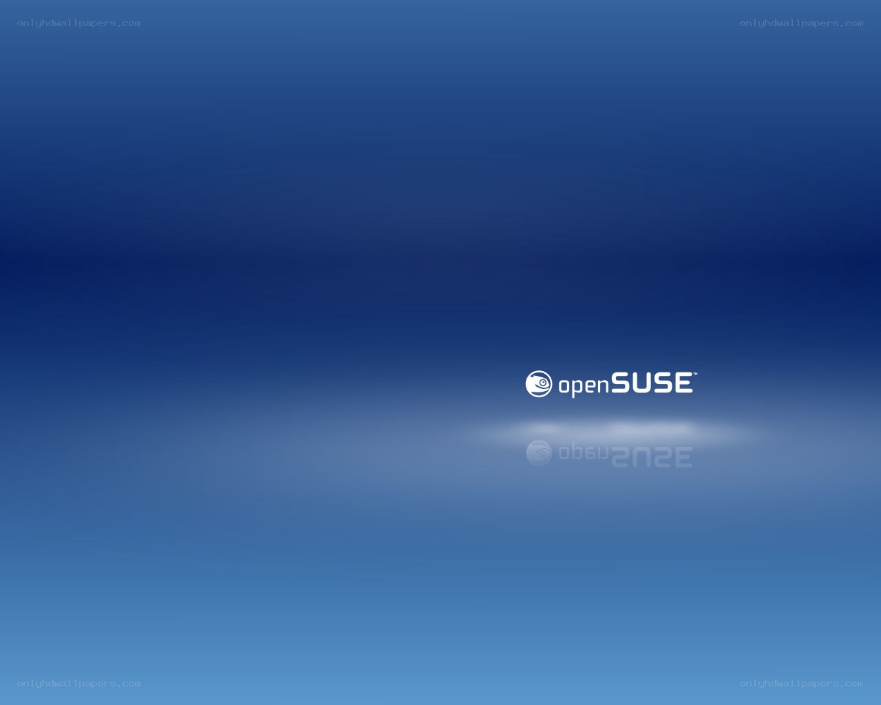 openSUSE logo on blue background