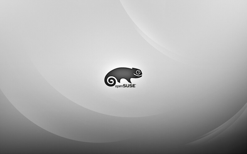 openSUSE logo on gray background