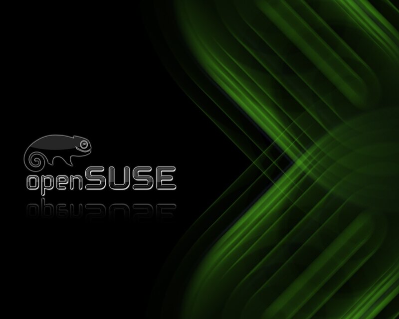 openSUSE logo on green background