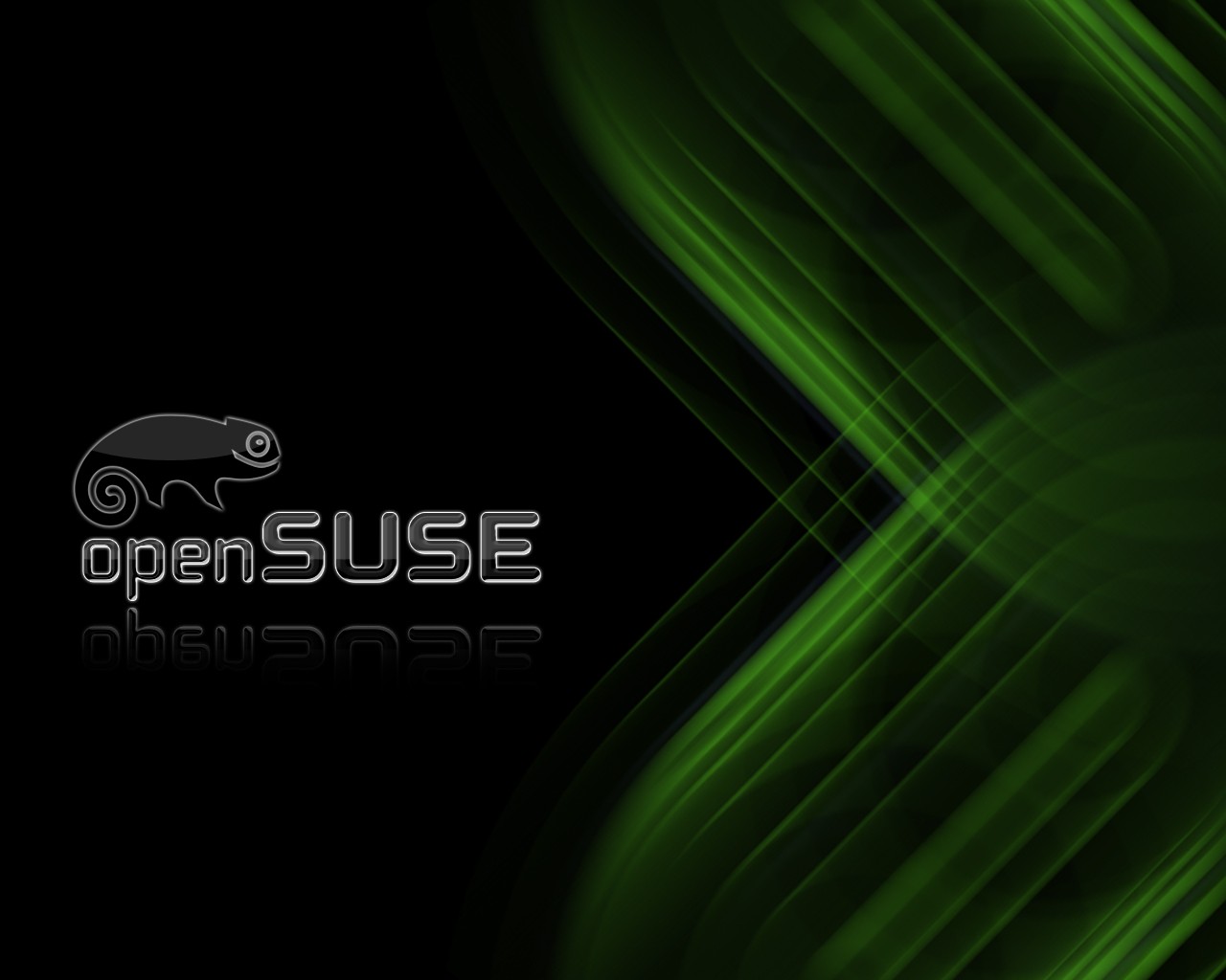 openSUSE logo on green background