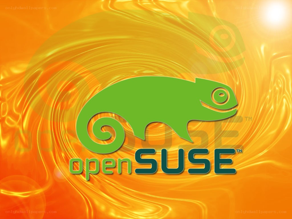 openSUSE logo on orange background