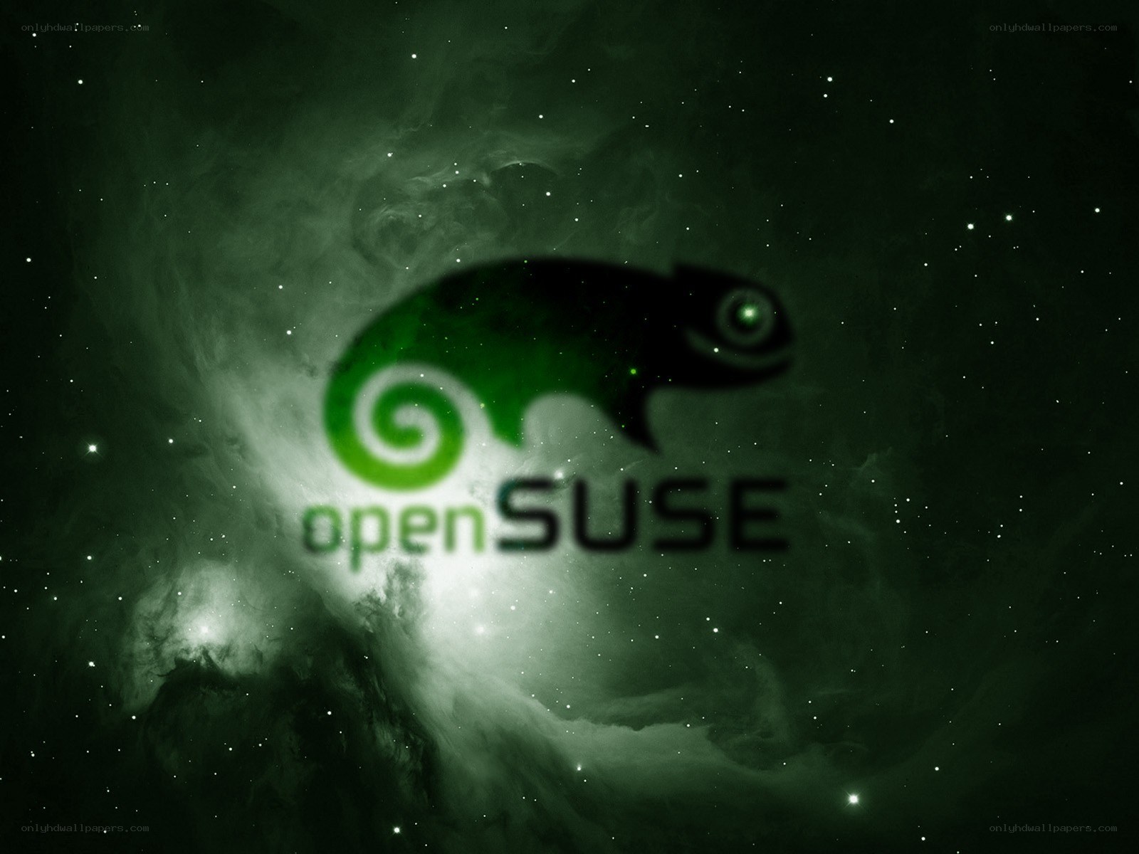 openSUSE logo on space background