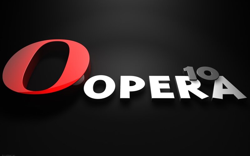Opera 10 logo 3D render