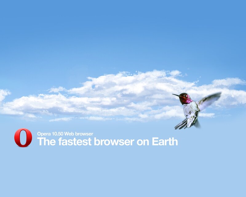 Opera browser ad with hummingbird