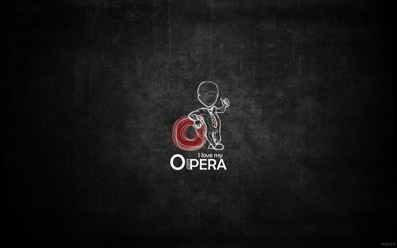 Opera Browser Logo — Black, Minimalist, Digital Art